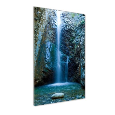 Verticale glasfoto Waterval