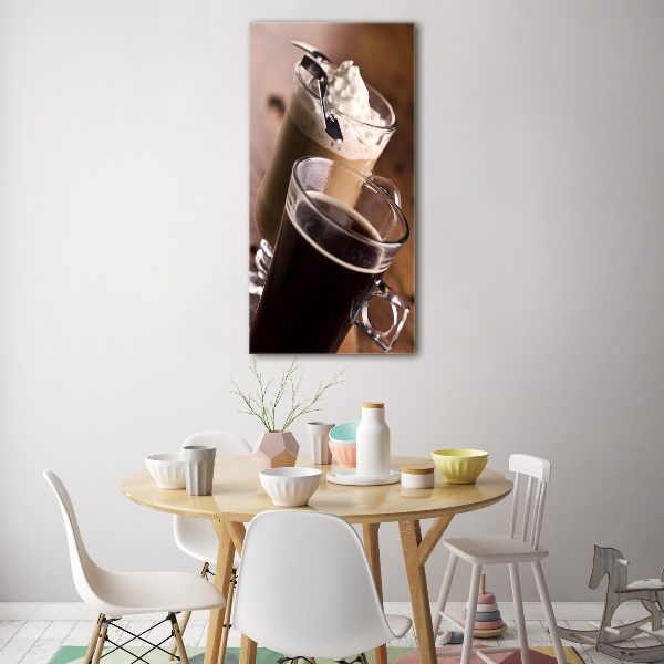 Verticaal glasschilderij Frappé koffie