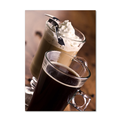 Verticaal glasschilderij Frappé koffie