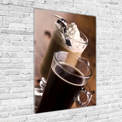 Verticaal glasschilderij Frappé koffie