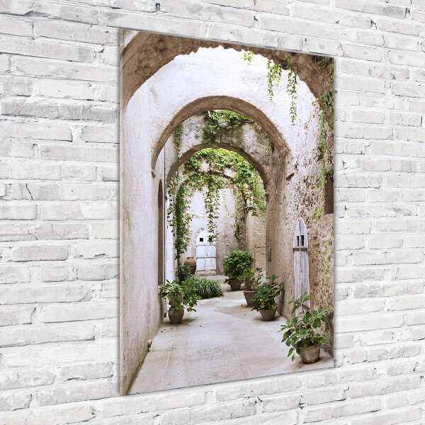 Verticaal glasschilderij Arcade in het kasteel