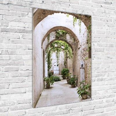 Verticaal glasschilderij Arcade in het kasteel