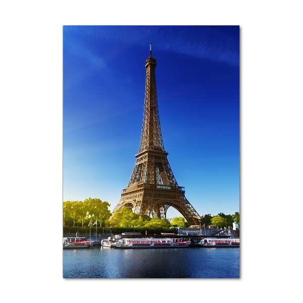 Verticale glasfoto Eiffeltoren Parijs