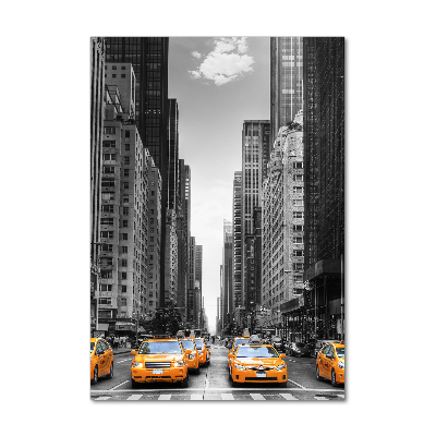 Verticale foto op glas New Yorkse taxi's