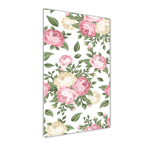 Verticale foto op glas Rozen