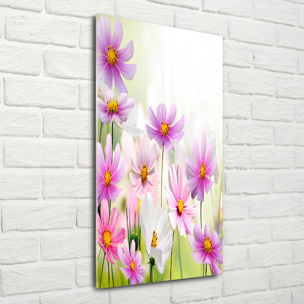 Verticale glasfoto Wilde bloemen