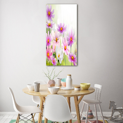 Verticale glasfoto Wilde bloemen