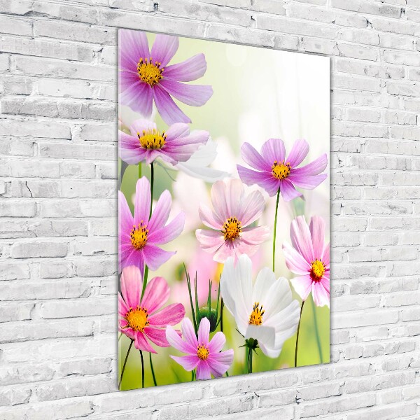 Verticale glasfoto Wilde bloemen