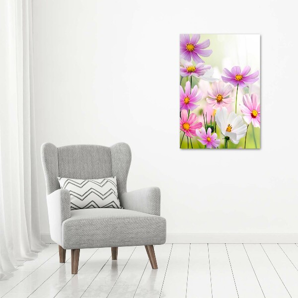 Verticale glasfoto Wilde bloemen