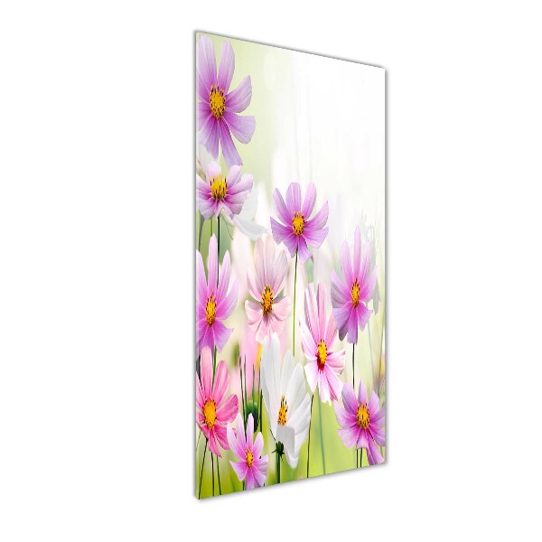 Verticale glasfoto Wilde bloemen
