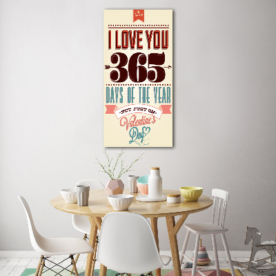 Verticale foto op glas Valentijnsdag