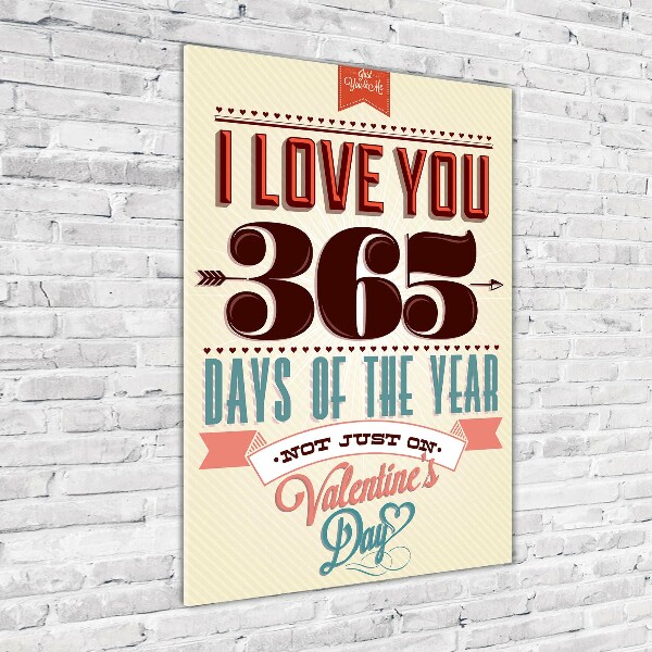 Verticale foto op glas Valentijnsdag