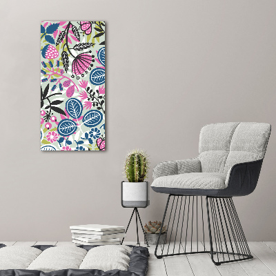 Nowoczesny szklany obraz ze zdjęcia pionowy Kwiaty