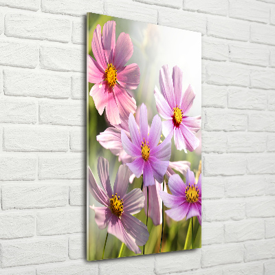 Verticale glasfoto Wilde bloemen