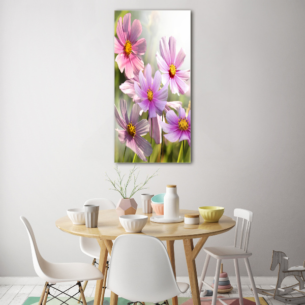 Verticale glasfoto Wilde bloemen