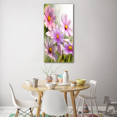 Verticale glasfoto Wilde bloemen