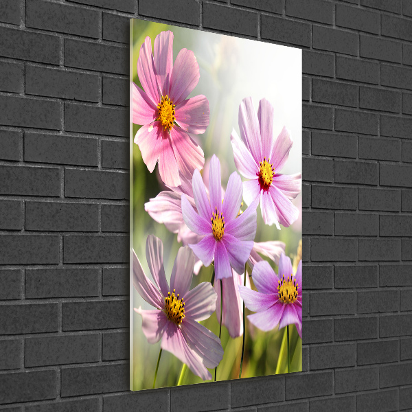 Verticale glasfoto Wilde bloemen