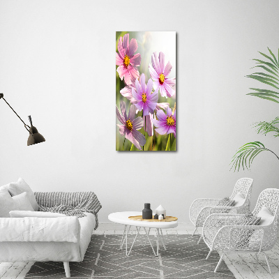 Verticale glasfoto Wilde bloemen