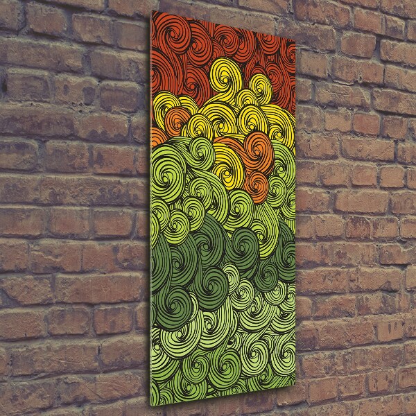 Verticale foto op glas Kleurrijke golven