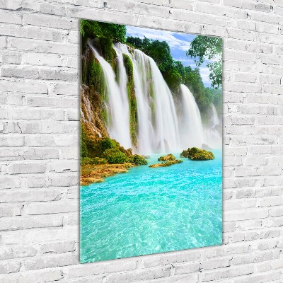 Verticale glasfoto Waterval