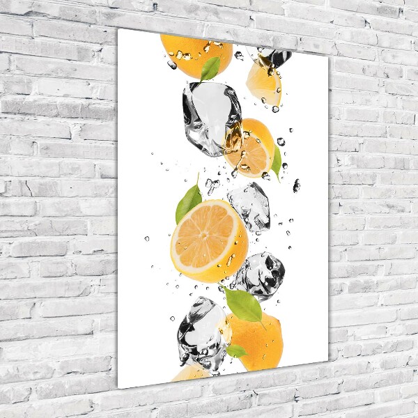 Foto obraz zdjęcie na szkle pionowy Cytryny i woda