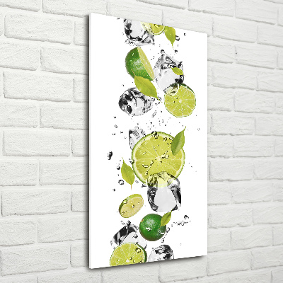 Foto obraz zdjęcie na szkle pionowy Limonka i woda