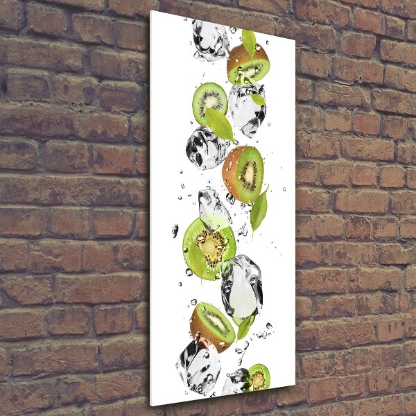 Verticale glasfoto Kiwi en water