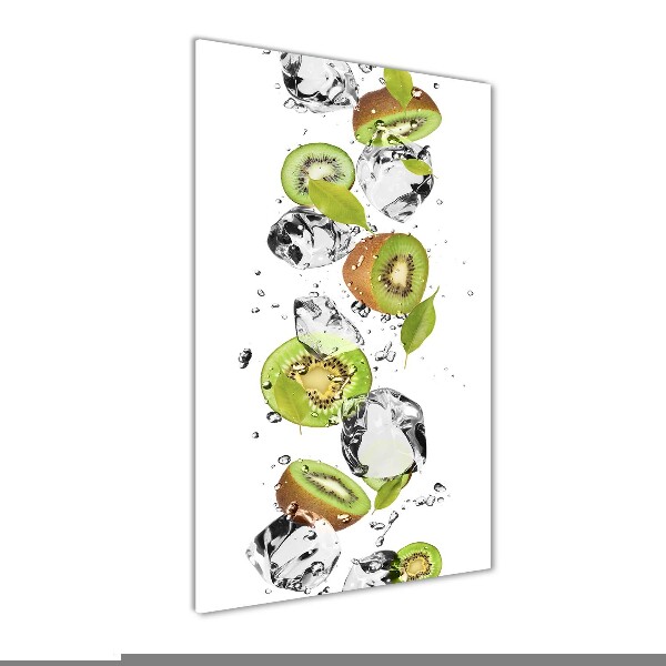 Verticale glasfoto Kiwi en water