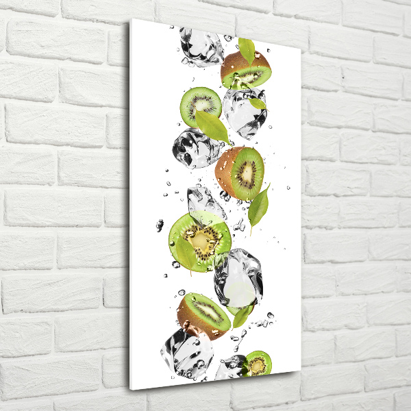 Verticale glasfoto Kiwi en water