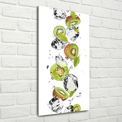 Verticale glasfoto Kiwi en water