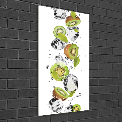 Verticale glasfoto Kiwi en water