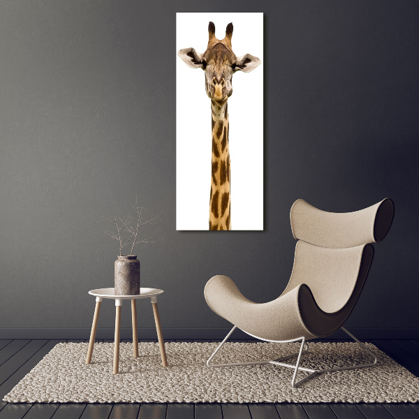 Verticale glasfoto Giraffe