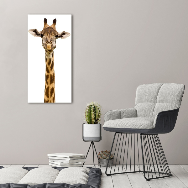 Verticale glasfoto Giraffe