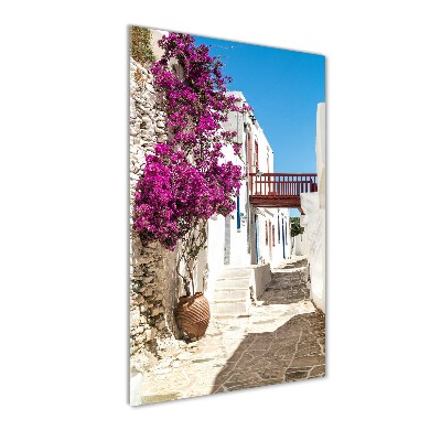 Verticale glasfoto Griekse straten