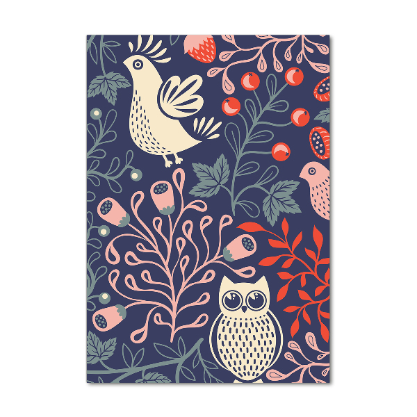 Foto obraz na szkle pionowy Kogut kura sowa