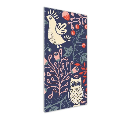 Foto obraz na szkle pionowy Kogut kura sowa