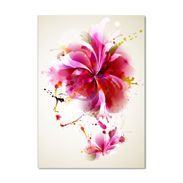 Verticale glasfoto Abstracte vrouw