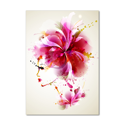 Verticale glasfoto Abstracte vrouw