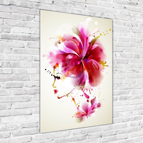 Verticale glasfoto Abstracte vrouw