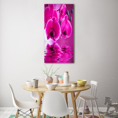 Verticale foto op glas Roze orchidee