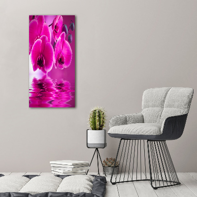 Verticale foto op glas Roze orchidee