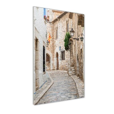 Verticaal glasschilderij Straten in Spanje