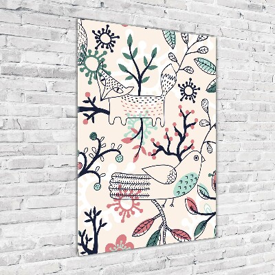 Foto obraz na szkle pionowy Zwierzęta i kwiaty