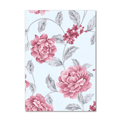 Verticale glasfoto Pioenrozen