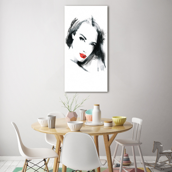 Verticale glasfoto Portret van een vrouw