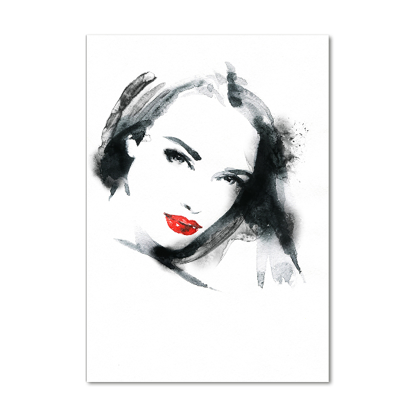 Verticale glasfoto Portret van een vrouw