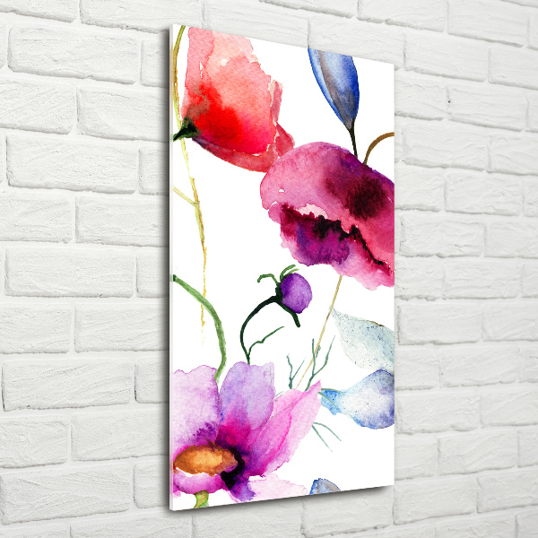 Verticale foto op glas Klaprozen