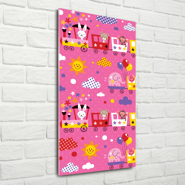 Verticale foto op glas Vrolijke Trein