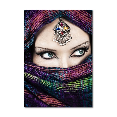 Verticale glasfoto Indiase vrouw