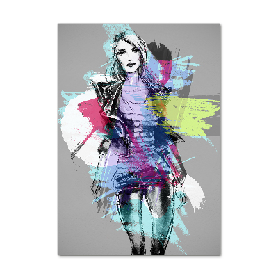 Verticale foto op glas Abstracte vrouw